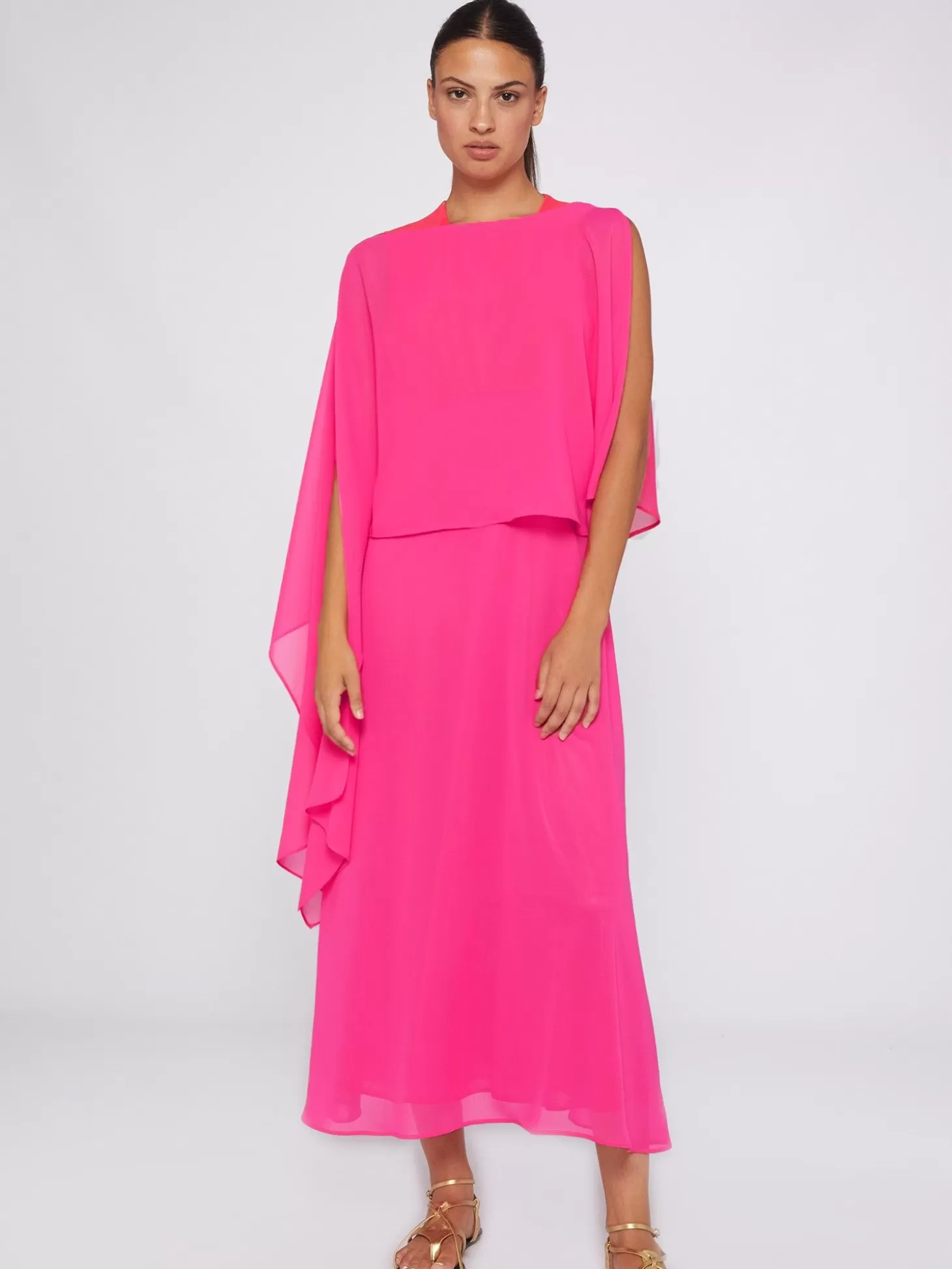 Vilagallo Cape Mirelle Pink Chiffon*Women Capes