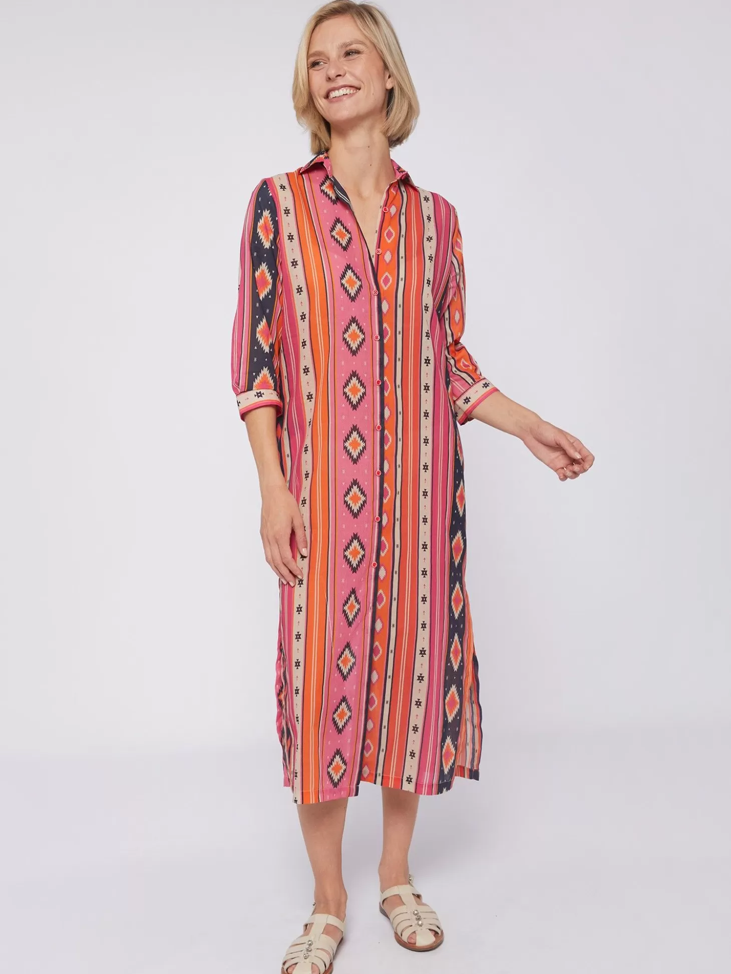 Vilagallo Dress Antonella Navajo Pink Stripes*Women Dresses