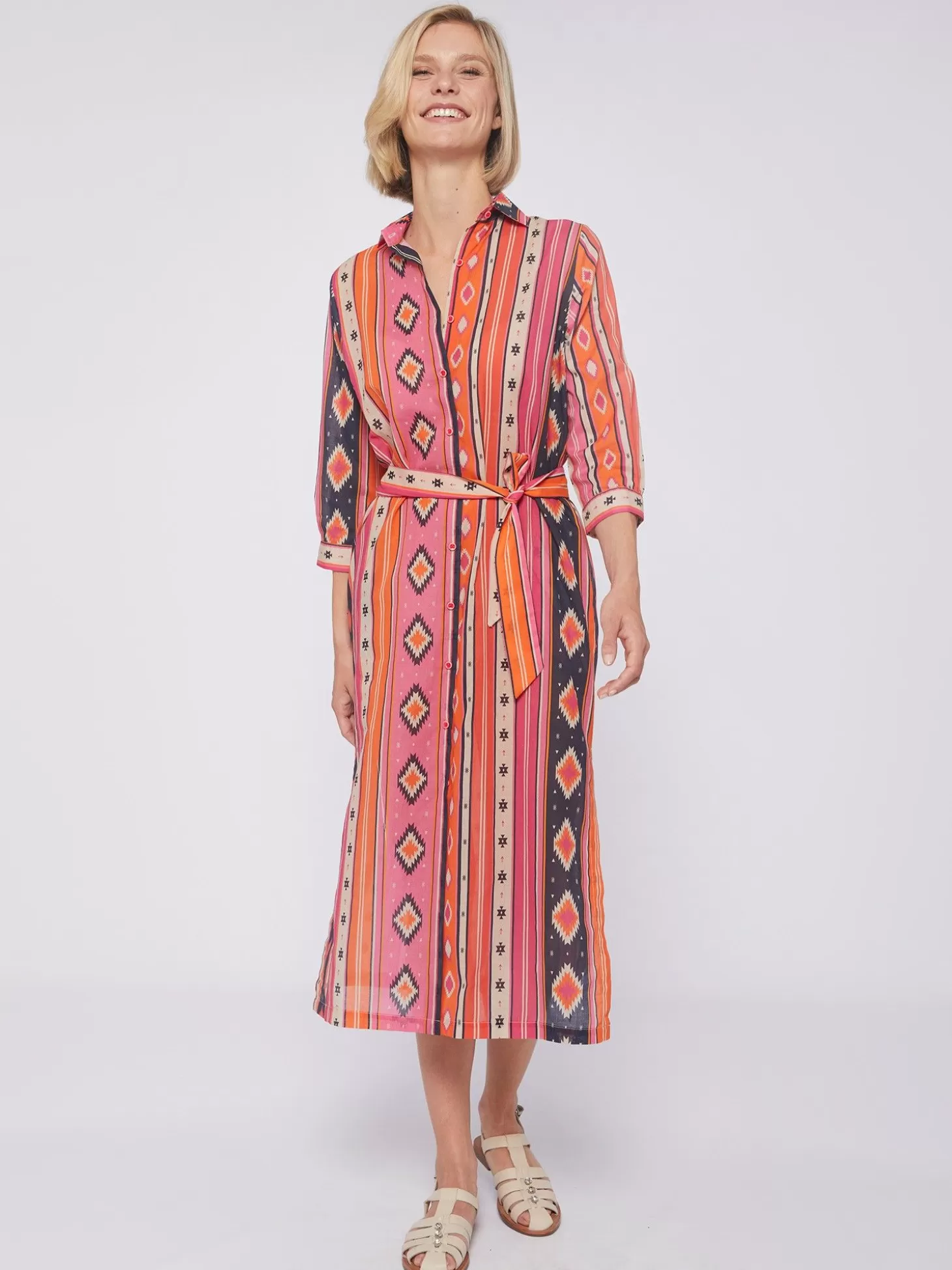 Vilagallo Dress Antonella Navajo Pink Stripes*Women Dresses