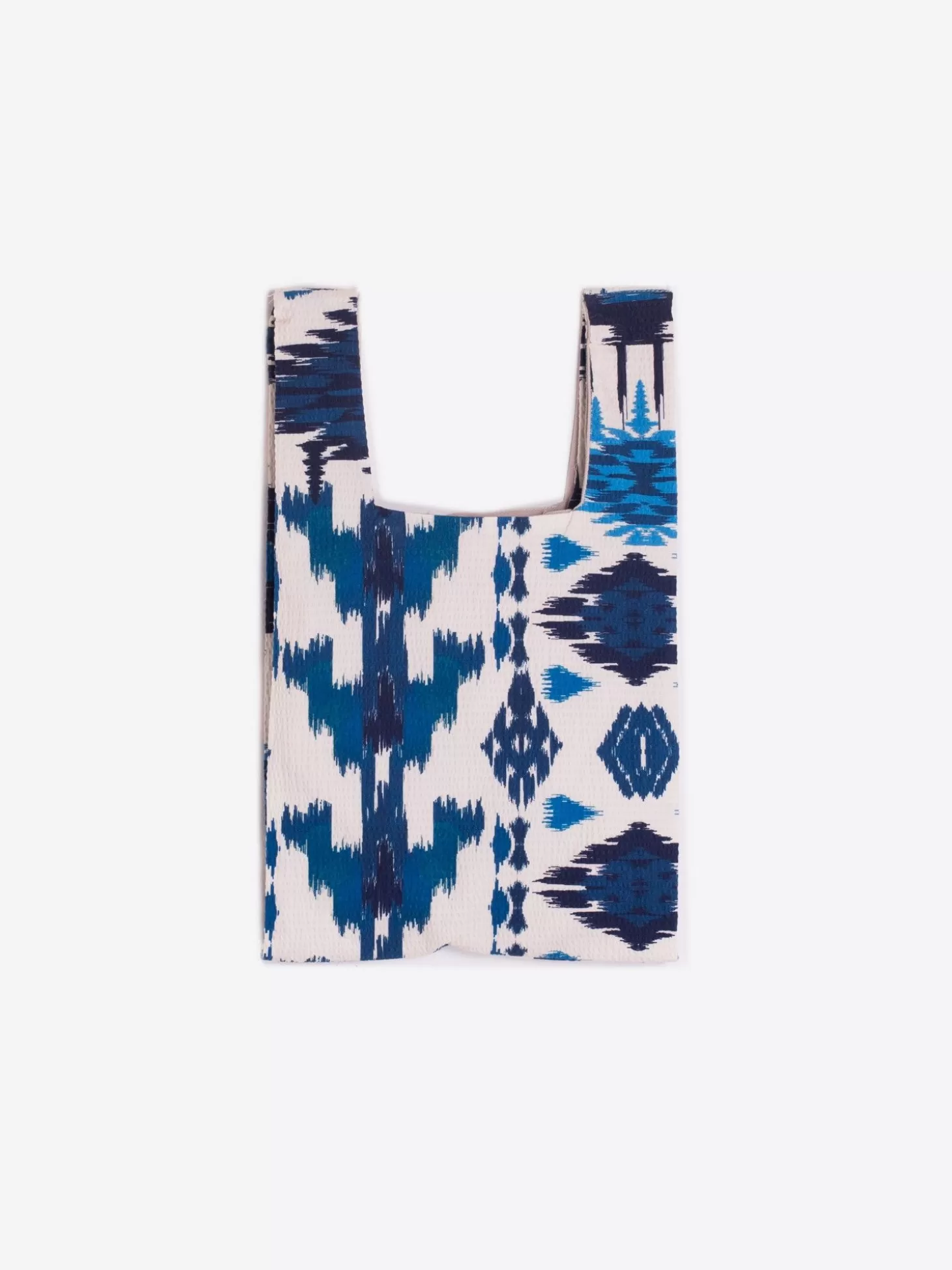 Vilagallo Handbag Tshirt Ikat Blue Print*Women Bags