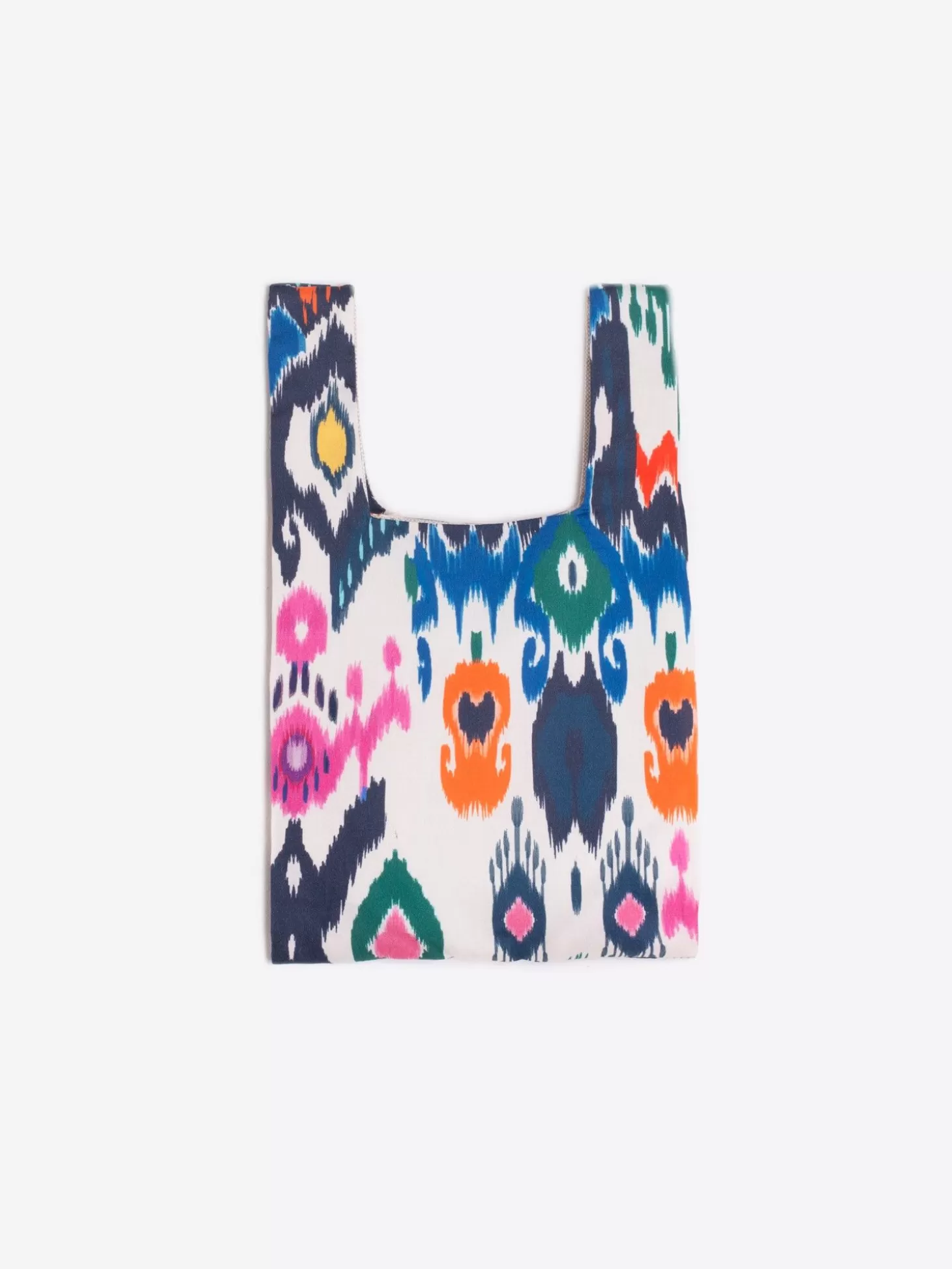 Vilagallo Handbag Tshirt Multicolour Ikat Cotton Print*Women Bags