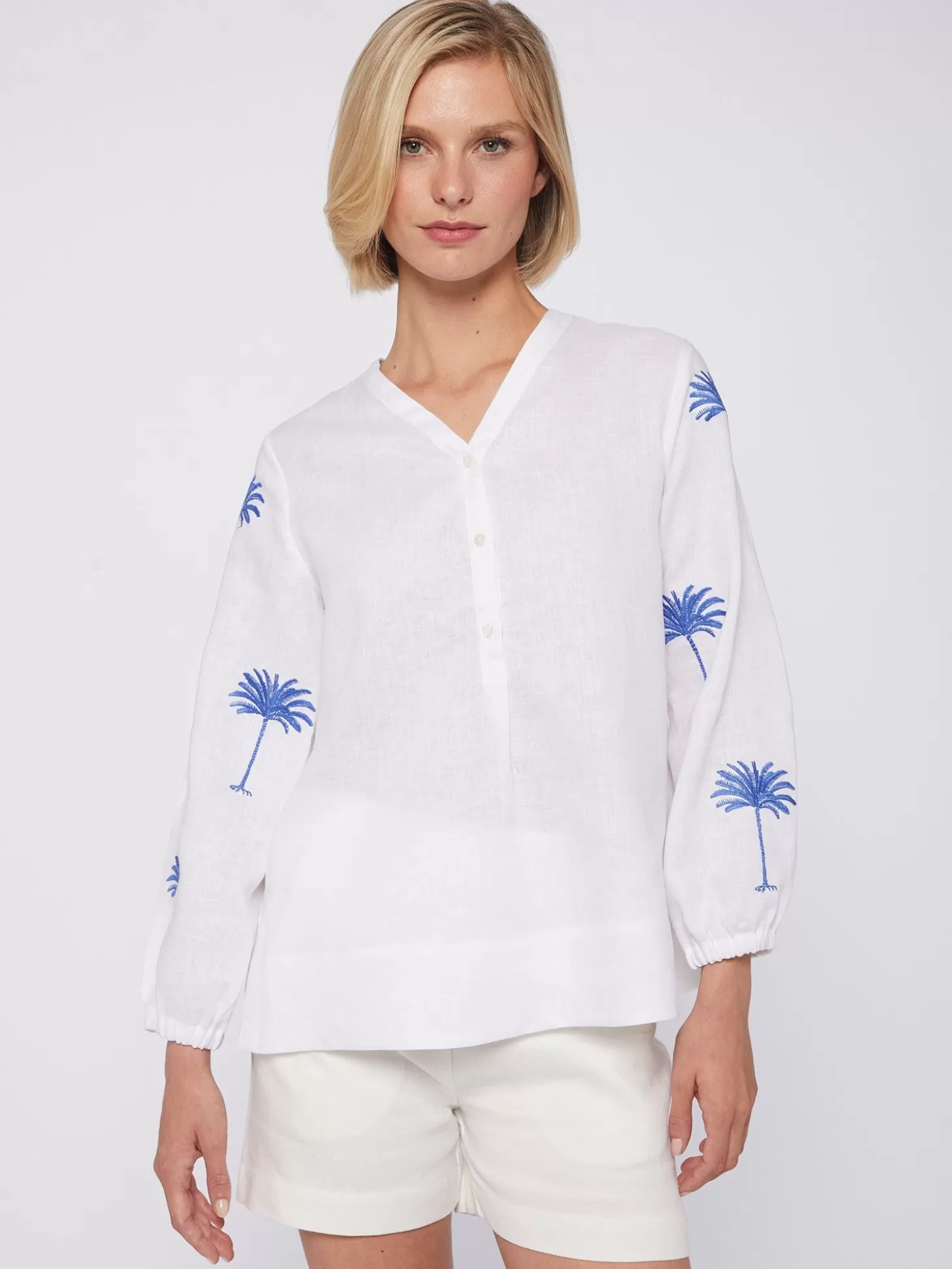 Vilagallo Shirt Ebba Emb White Linen*Women Shirts