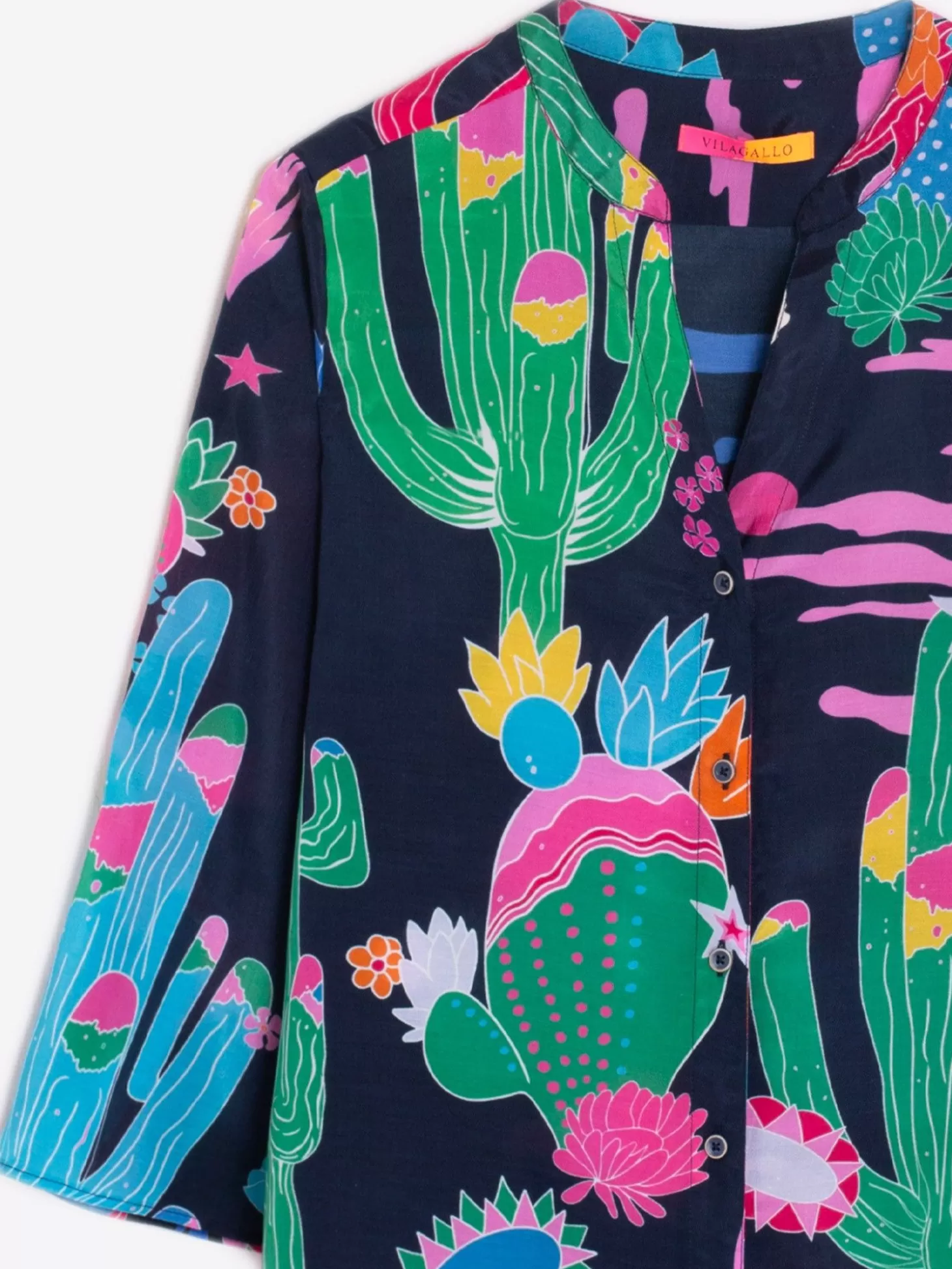 Vilagallo Shirt Juliet Cactus Navy Print*Women Shirts