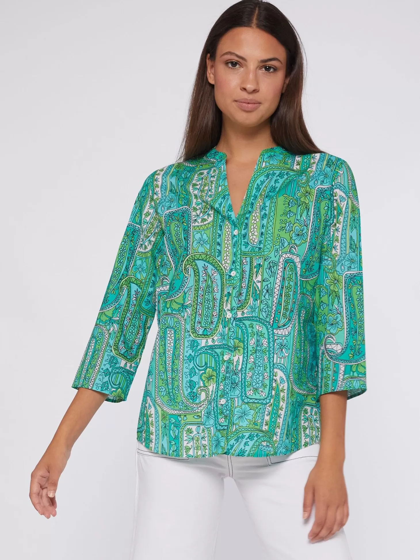 Vilagallo Shirt Juliet Green Paisley*Women Shirts