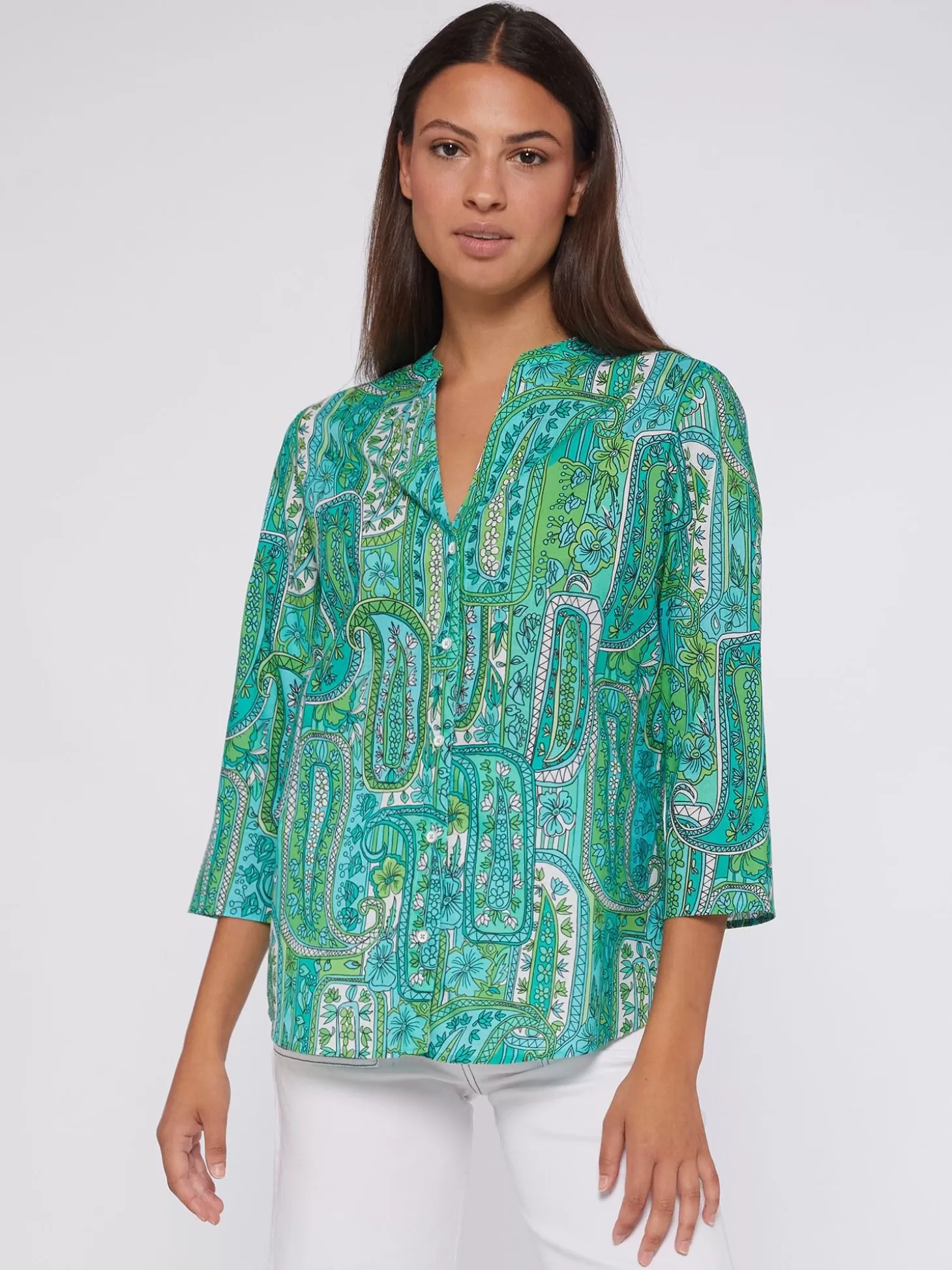 Vilagallo Shirt Juliet Green Paisley*Women Shirts