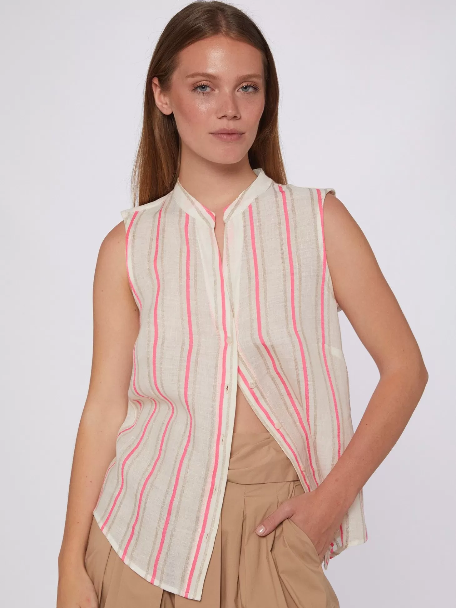 Vilagallo Shirt Olimpia Pink Neon Stripes*Women Shirts