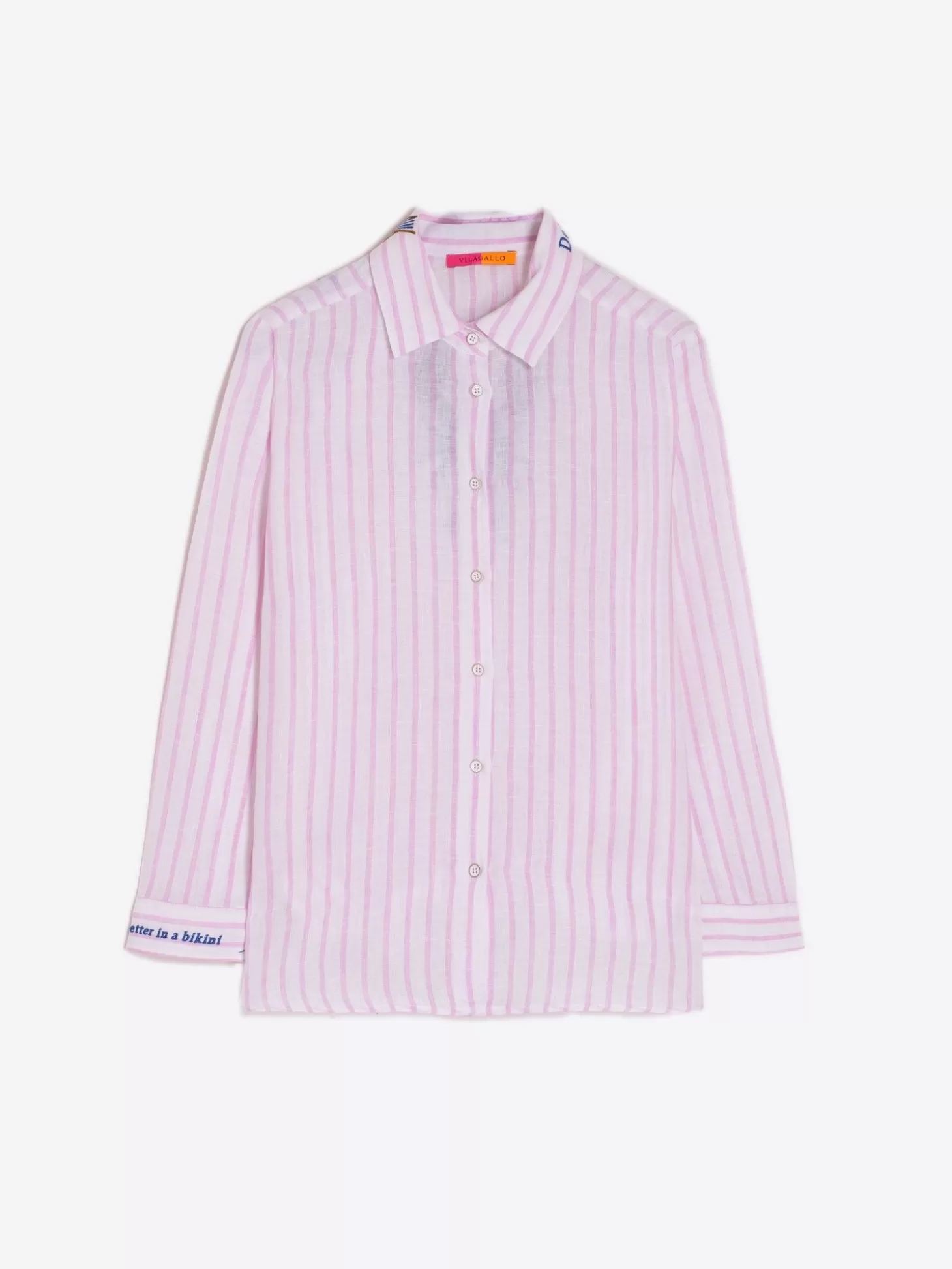 Vilagallo Shirt Petra Emb Pink Stripe M*Women Shirts