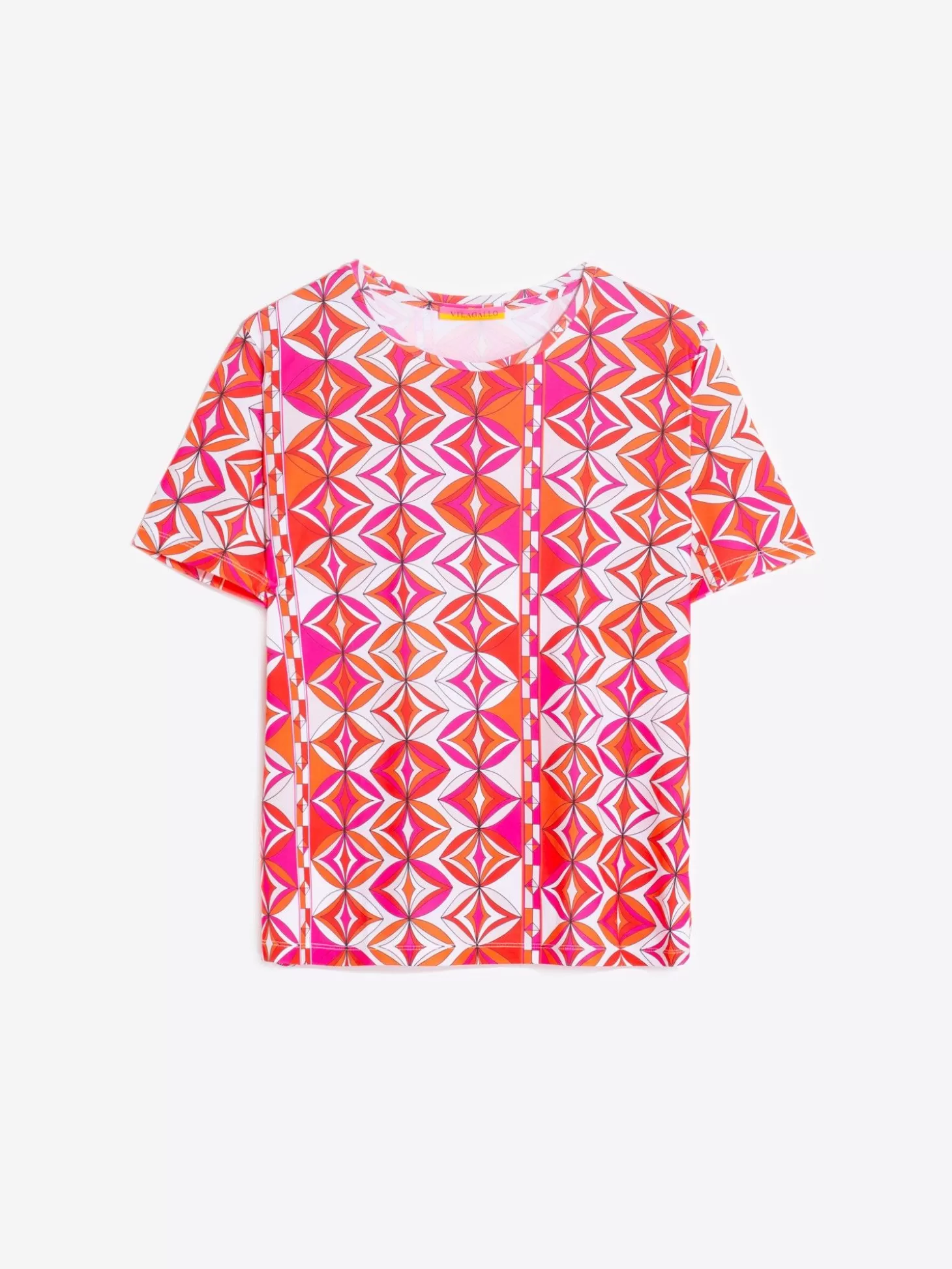 Vilagallo T-Shirt Tora Pink Geometric Knit Print*Women T-Shirts